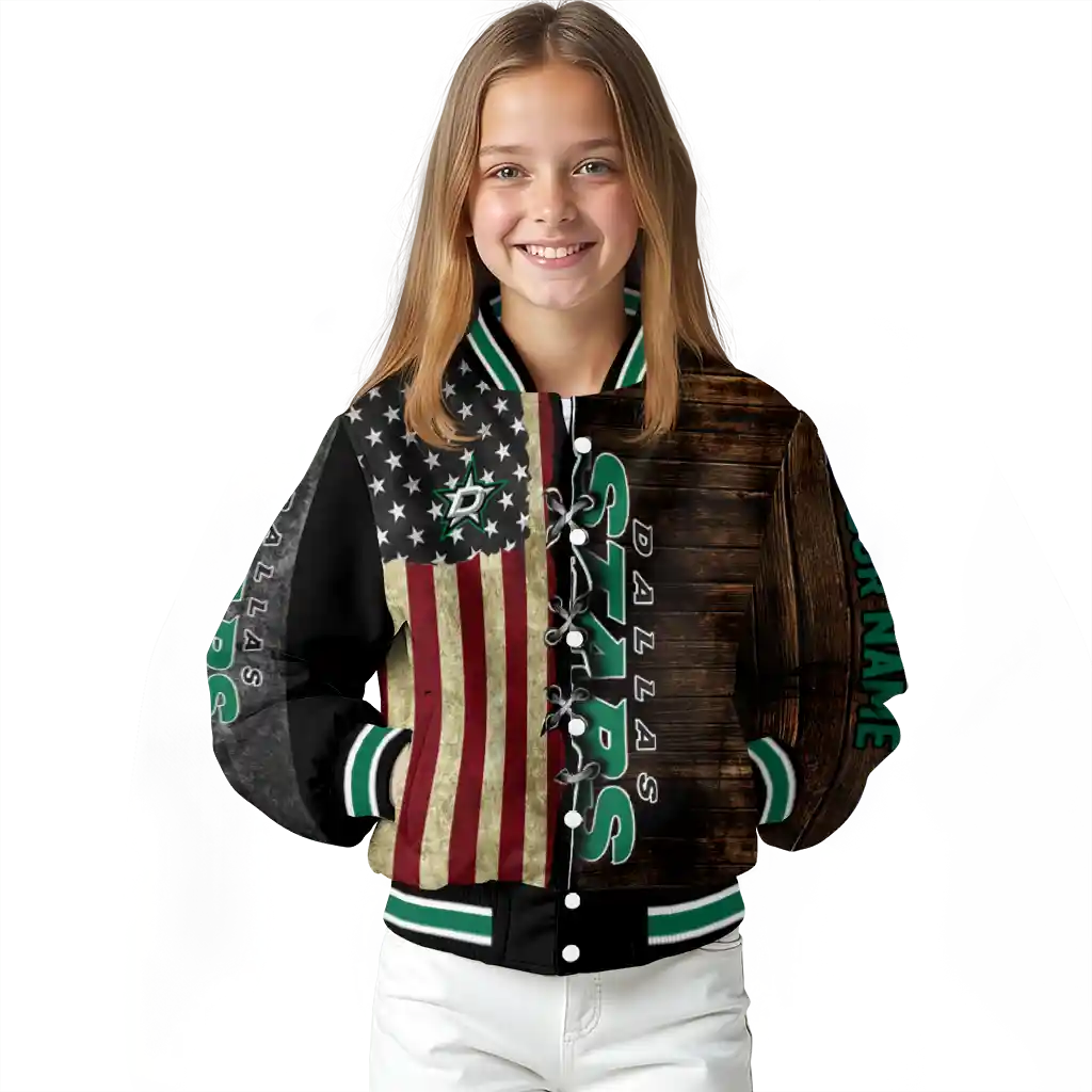 customized dallas stars flag wood brown varsity jacket top rated customized dallas stars flag wood brown varsity jacket top rated