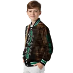 customized dallas stars flag wood brown varsity jacket best selling