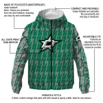 customized dallas stars lightning strike grid green windbreaker jacket best selling