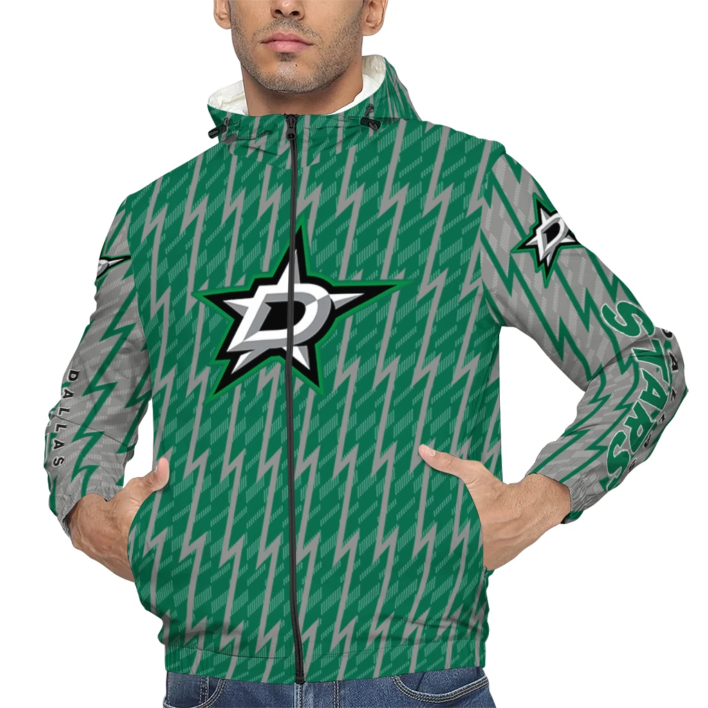 customized dallas stars lightning strike grid green windbreaker jacket top rated customized dallas stars lightning strike grid green windbreaker jacket top rated