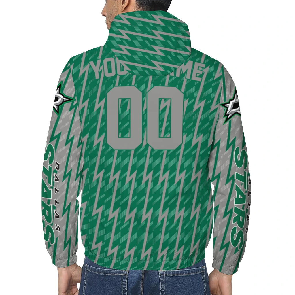 customized dallas stars lightning strike grid green windbreaker jacket trendy customized dallas stars lightning strike grid green windbreaker jacket trendy