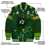 customized dallas stars shamrock vortex green varsity jacket best selling