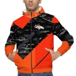 customized denver broncos arrow matrix orange black windbreaker jacket best selling