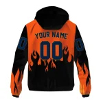 customized denver broncos flame trim orange black windbreaker jacket best selling