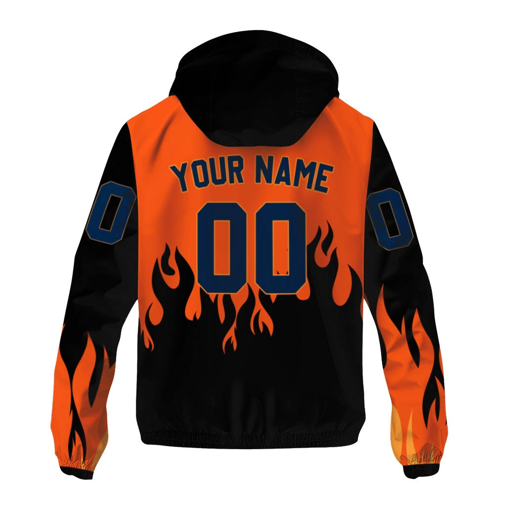 customized denver broncos flame trim orange black windbreaker jacket fashion forward customized denver broncos flame trim orange black windbreaker jacket fashion forward