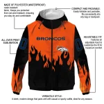 customized denver broncos flame trim orange black windbreaker jacket best selling