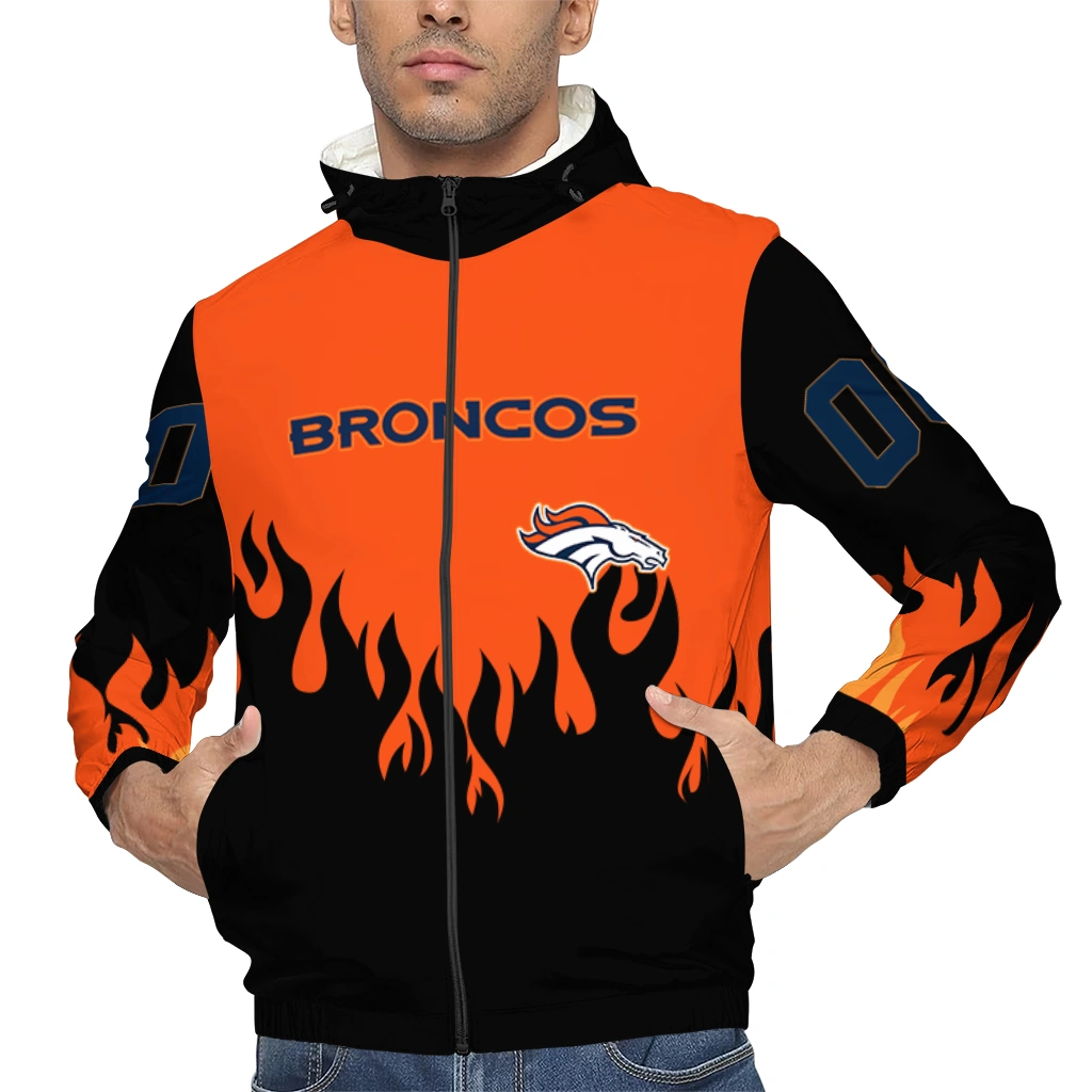 customized denver broncos flame trim orange black windbreaker jacket top rated customized denver broncos flame trim orange black windbreaker jacket top rated