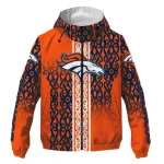 customized denver broncos tribal swirls orange windbreaker jacket best selling