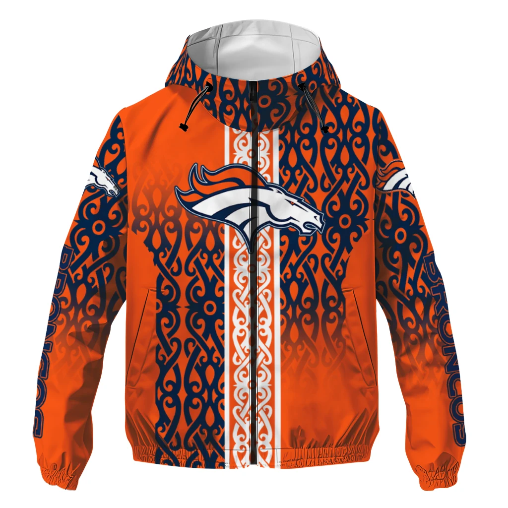 customized denver broncos tribal swirls orange windbreaker jacket best selling customized denver broncos tribal swirls orange windbreaker jacket best selling