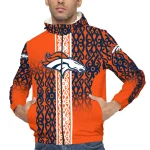customized denver broncos tribal swirls orange windbreaker jacket best selling