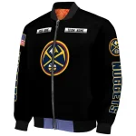 customized denver nuggets american flag skull black bomber jacket best selling