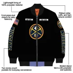 customized denver nuggets american flag skull black bomber jacket best selling