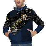 customized denver nuggets arrow matrix blue black windbreaker jacket best selling