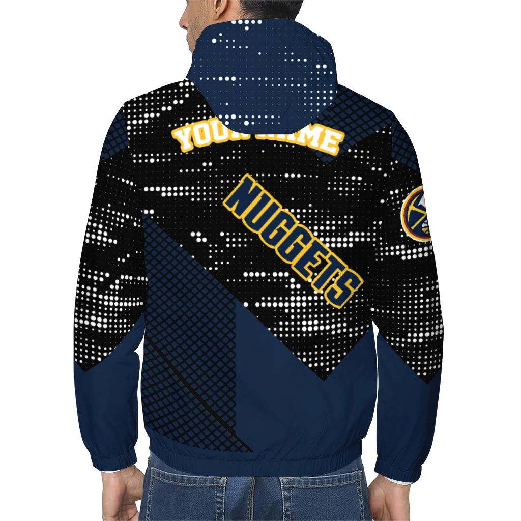 customized denver nuggets arrow matrix blue black windbreaker jacket trendy customized denver nuggets arrow matrix blue black windbreaker jacket trendy