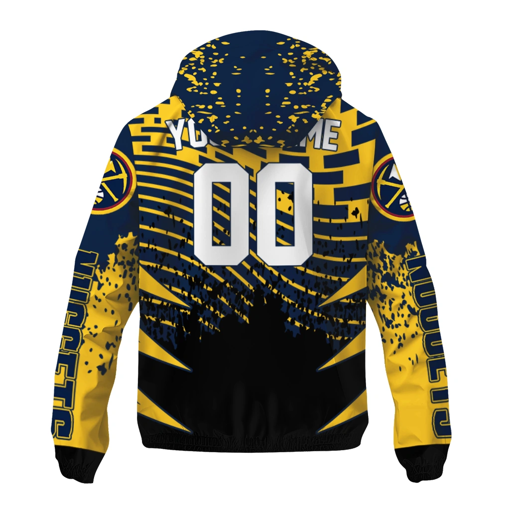 customized denver nuggets brick motion blue black windbreaker jacket fashion forward customized denver nuggets brick motion blue black windbreaker jacket fashion forward