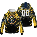 customized denver nuggets brick motion blue black windbreaker jacket best selling