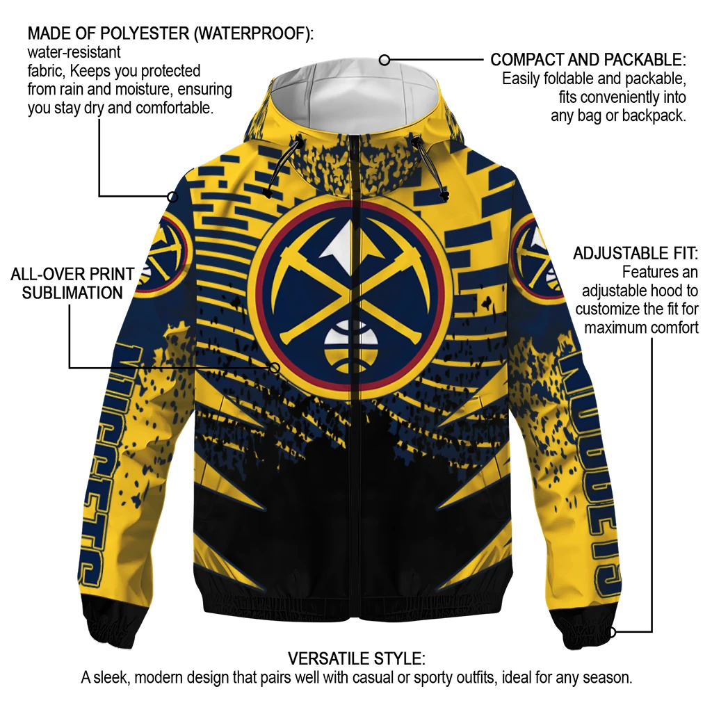 customized denver nuggets brick motion blue black windbreaker jacket new arrival customized denver nuggets brick motion blue black windbreaker jacket new arrival