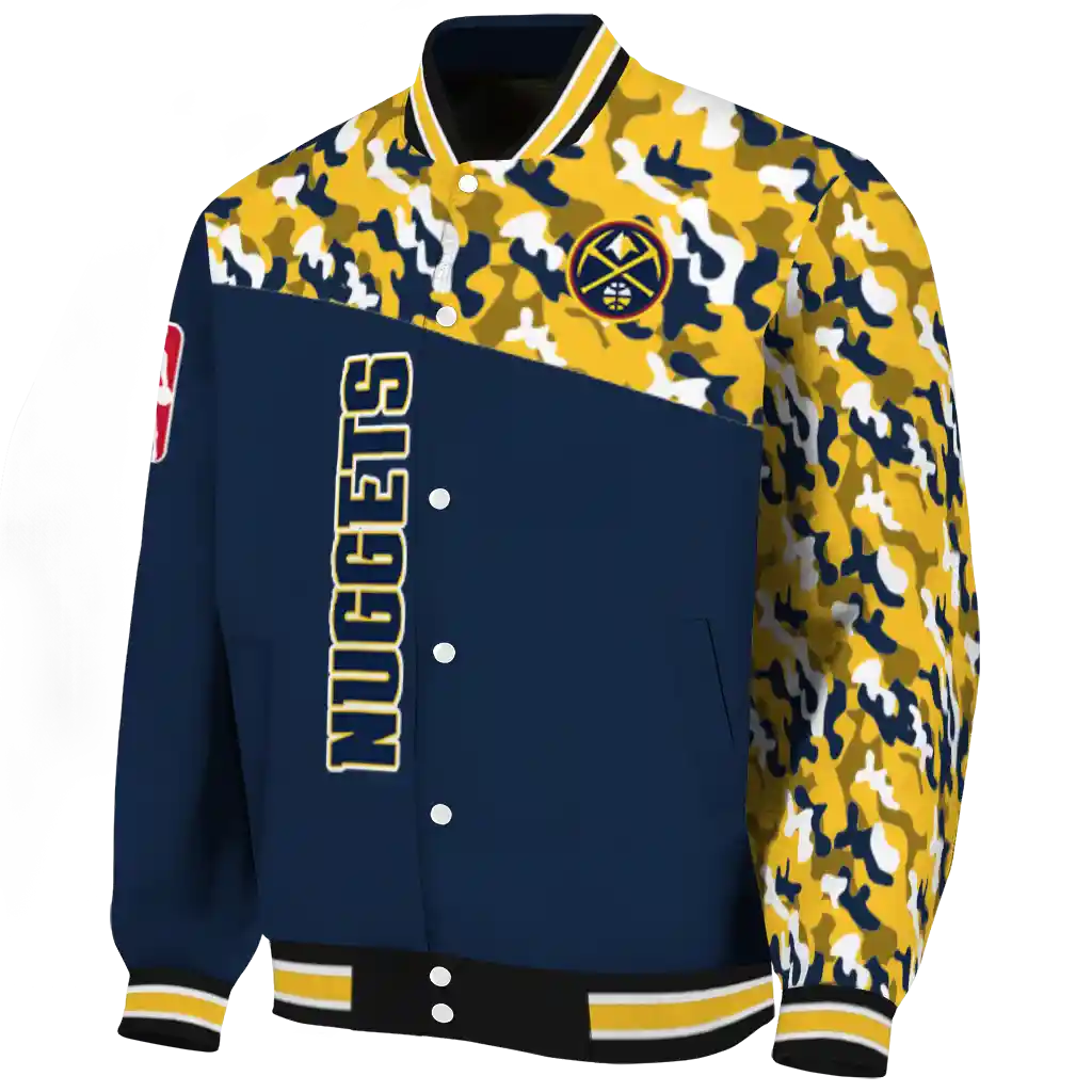 customized denver nuggets camouflage style blue varsity jacket best selling customized denver nuggets camouflage style blue varsity jacket best selling