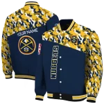 customized denver nuggets camouflage style blue varsity jacket best selling