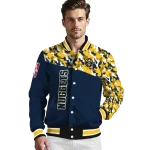 customized denver nuggets camouflage style blue varsity jacket best selling
