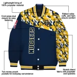 customized denver nuggets camouflage style blue varsity jacket best selling