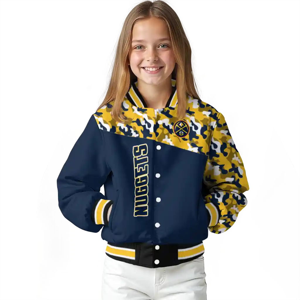 customized denver nuggets camouflage style blue varsity jacket top rated customized denver nuggets camouflage style blue varsity jacket top rated