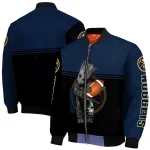 customized denver nuggets groot football blue black bomber jacket best selling