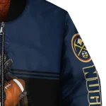 customized denver nuggets groot football blue black bomber jacket best selling