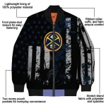 customized denver nuggets star stripes blue black bomber jacket best selling