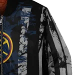 customized denver nuggets star stripes blue black bomber jacket best selling