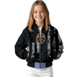 customized denver nuggets star stripes blue black bomber jacket best selling