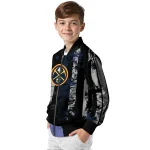customized denver nuggets star stripes blue black bomber jacket best selling