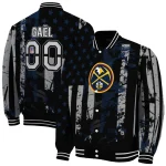 customized denver nuggets star stripes blue black varsity jacket best selling