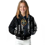 customized denver nuggets star stripes blue black varsity jacket best selling