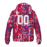 customized detroit pistons brushstroke pattern red windbreaker jacket best selling