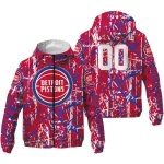 customized detroit pistons brushstroke pattern red windbreaker jacket best selling