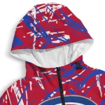 customized detroit pistons brushstroke pattern red windbreaker jacket best selling