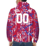 customized detroit pistons brushstroke pattern red windbreaker jacket best selling