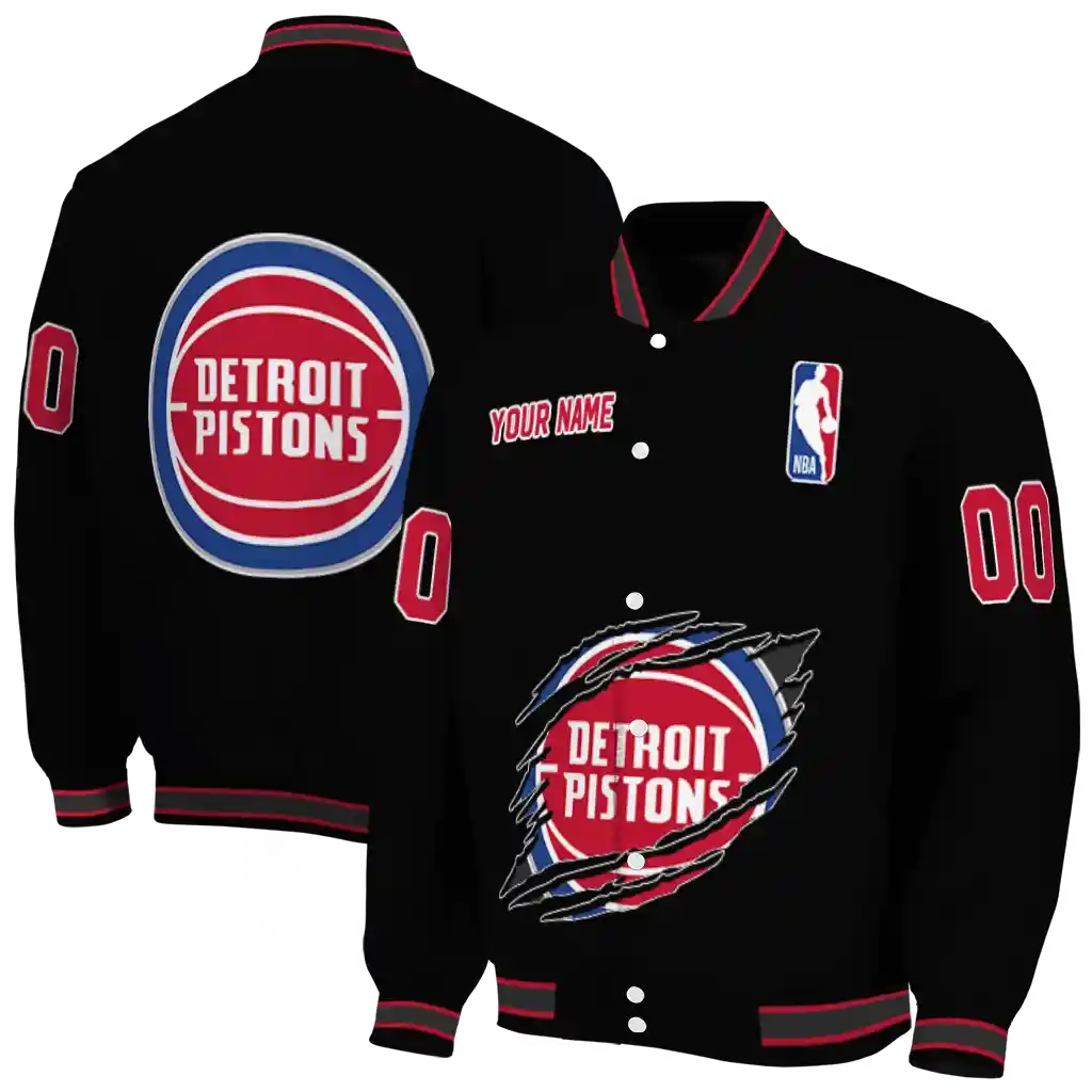 customized detroit pistons claw edge black varsity jacket fashion forward customized detroit pistons claw edge black varsity jacket fashion forward