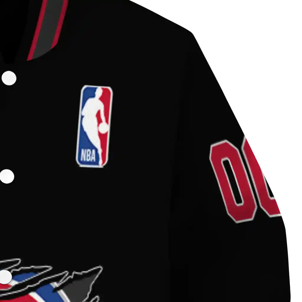 customized detroit pistons claw edge black varsity jacket premium grade customized detroit pistons claw edge black varsity jacket premium grade
