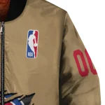 customized detroit pistons claw opening beige bomber jacket best selling