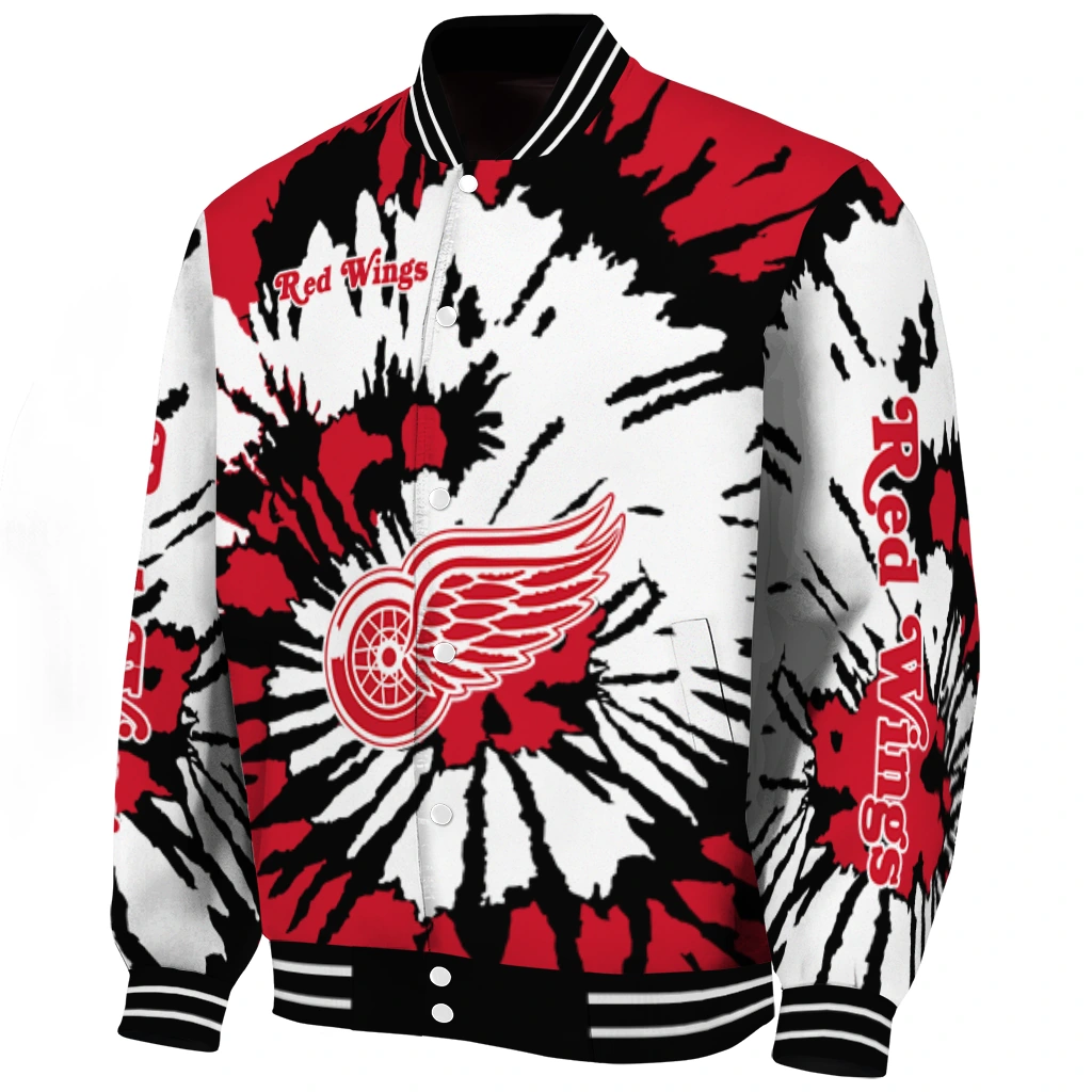 customized detroit red wings burst splatter red varsity jacket best selling customized detroit red wings burst splatter red varsity jacket best selling
