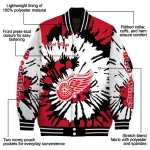 customized detroit red wings burst splatter red varsity jacket best selling