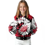 customized detroit red wings burst splatter red varsity jacket best selling