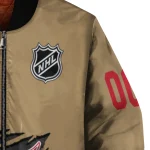 customized detroit red wings claw burst beige bomber jacket best selling