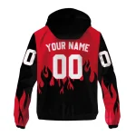 customized detroit red wings flame trim red black windbreaker jacket best selling