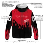 customized detroit red wings flame trim red black windbreaker jacket best selling