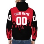 customized detroit red wings flame trim red black windbreaker jacket best selling