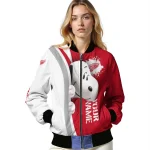 customized detroit red wings snoopy head red bomber jacket best selling