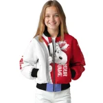 customized detroit red wings snoopy head red bomber jacket best selling